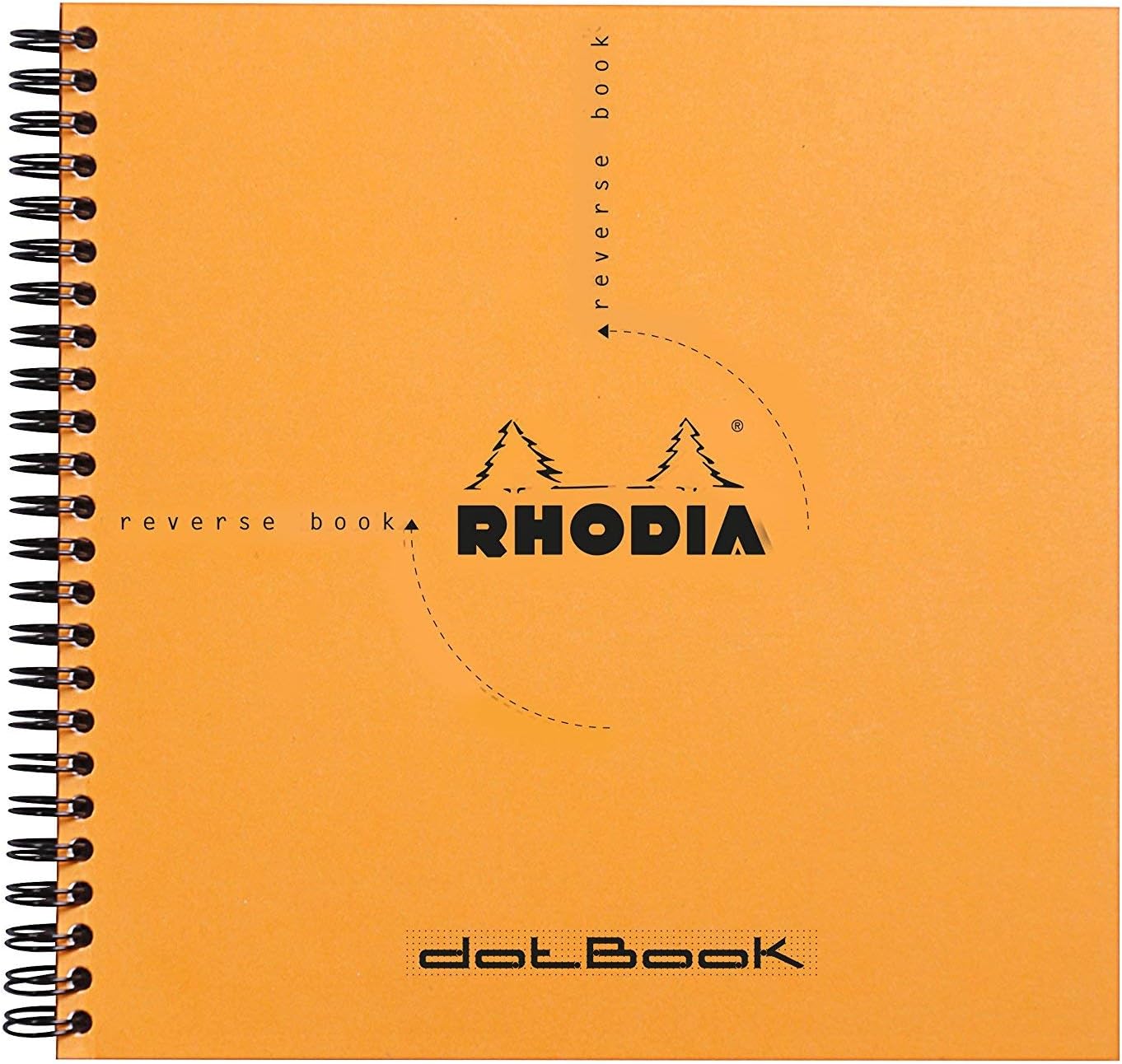 Rhodia Reverse Book & Dot Book - Dot Grid 80 sheets - 8 1/4 x 8 1/4 - Black Cover