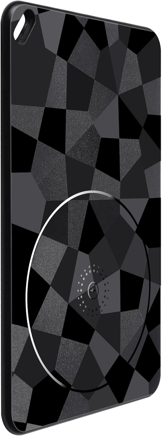 Ultra-Thin Smart Tracking Card, iOS and Android Compatible, Bluetooth Wireless Rechargeable, Water Resistant, Wallet Finder with Geometric Black Design