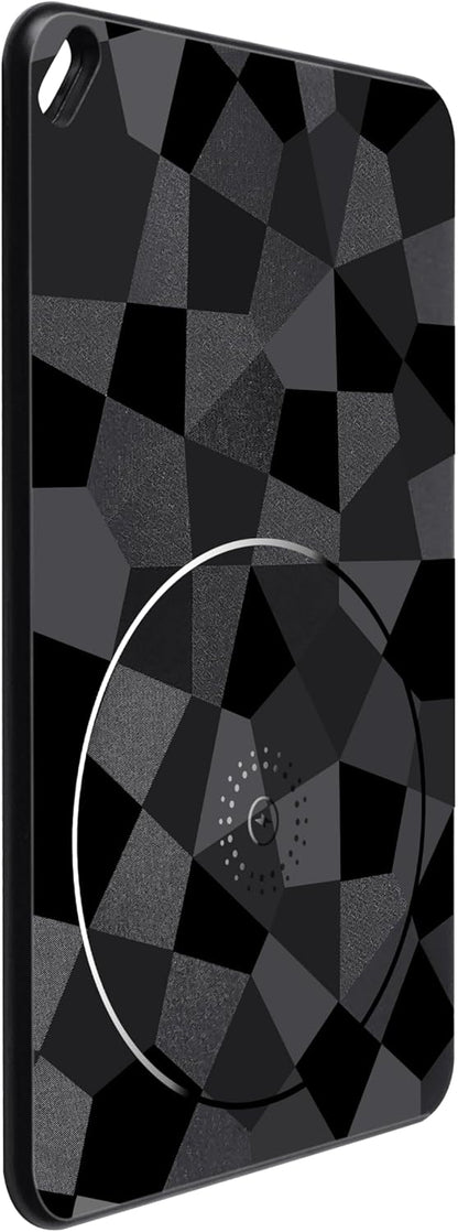 Ultra-Thin Smart Tracking Card, iOS and Android Compatible, Bluetooth Wireless Rechargeable, Water Resistant, Wallet Finder with Geometric Black Design