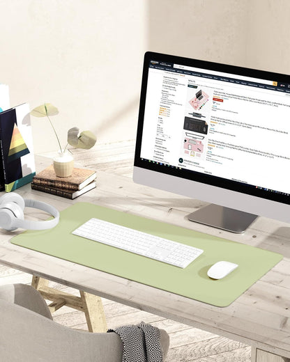YSAGi Non-Slip Leather Desk Pad, Waterproof Laptop Computer Desk Keyboard Mat, Table Protector Blotter Mat, Large Mouse Pad for Office/Work/Home/Decor(Black, 31.5" x 15.7")