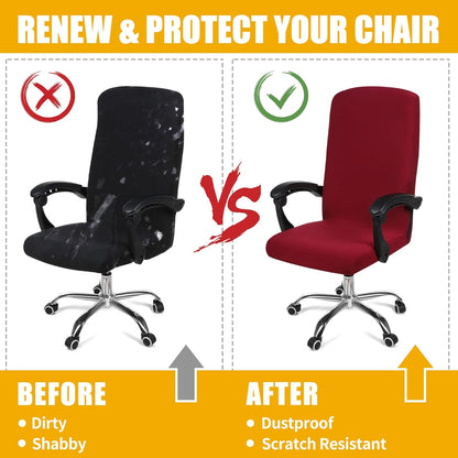 Smiry Stretch Printed Office Chair Armrest Covers, 2 Pcs Soft Fit Removable Washable Computer Desk Chair Arm Covers Protector, Black