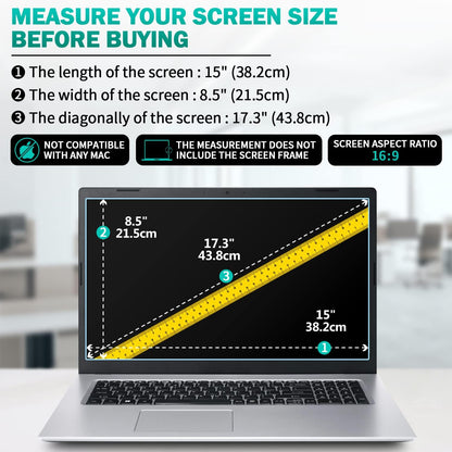F FORITO 2-Pack 15.6 Inch Anti Blue Light Laptop Screen Protector, Eye Protection Anti Glare Matte Computer Screen Cover for 15.6" Laptop with 16:9 Aspect Ratio, Reduce Eye Strain and Touch Sensitive