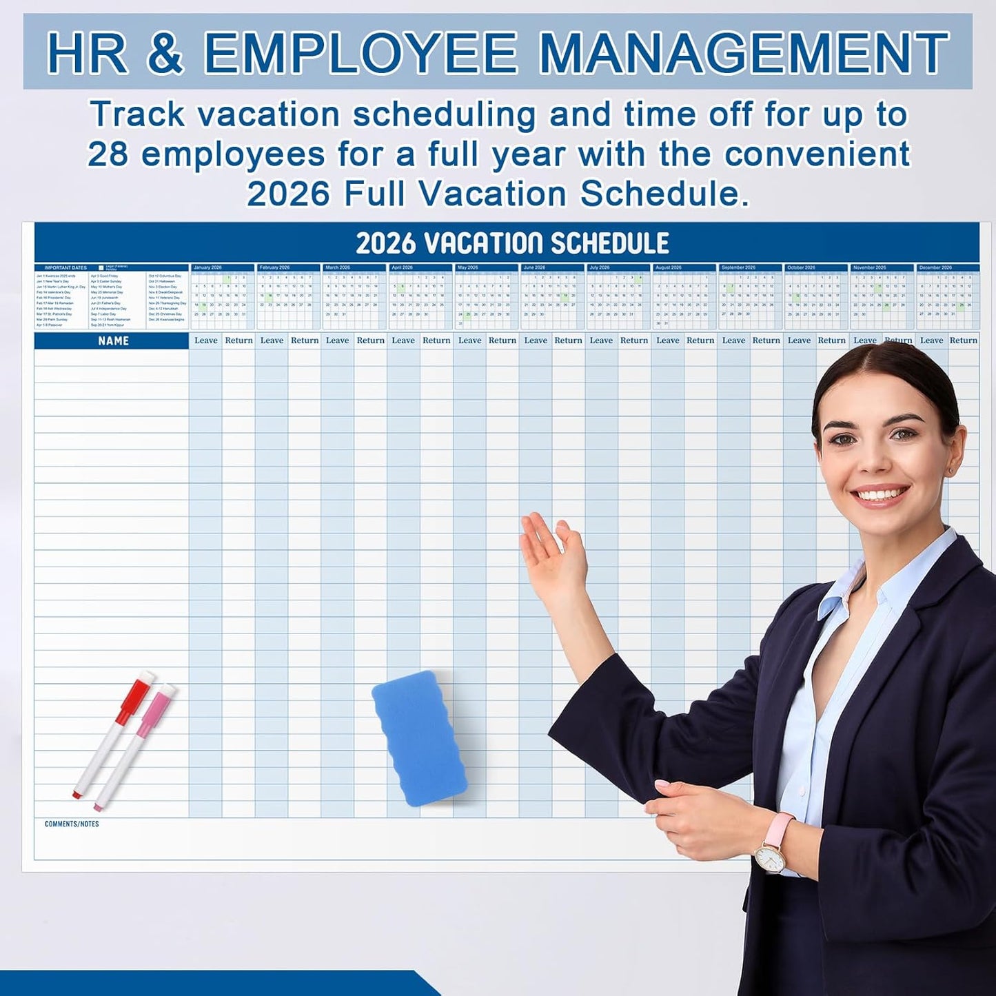 Lincia Large Magnetic Project Planning Management Vision Board 24 x 36 Reusable Office Whiteboard Make Ready Board Property Management Wall Project Planner for Managers Entrepreneurs