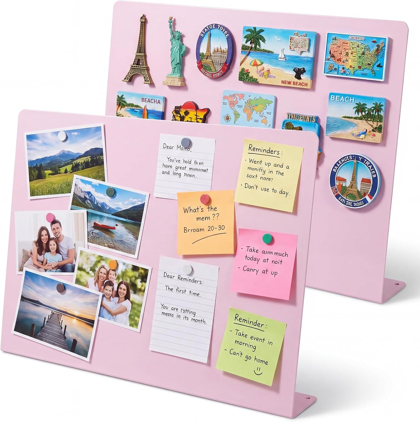 Geyoga 2 Pack Magnetic Bulletin Board with Stand, 16 x 12 Inch Black Magnet Display Board for Memo, Menu, Notes, Photos, for Kitchen Countertop, Office Desk, School