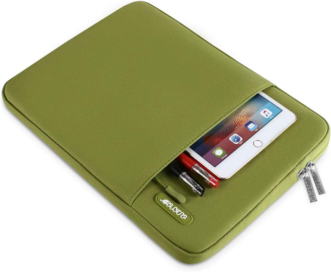 MOSISO Laptop Case 13.3 inch, 13-13.3 inch Laptop Sleeve Compatible with MacBook Air/Pro 13/Pro 14 M5 M4 M3 M2 M1, HP Dell ASUS Lenovo,Polyester Vertical Computer Sleeve Bag with Pocket, Antique Green - Colors B