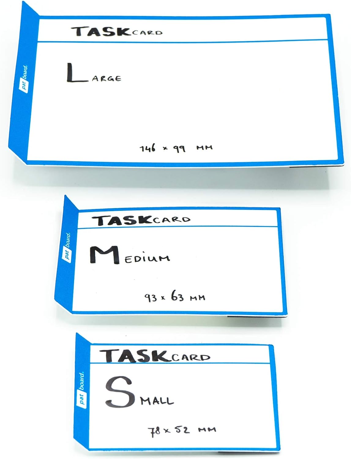 PATboard Scrum Board and Kanban Board - Magnetic Task Cards - L (Large) - Set of 8 - Grey