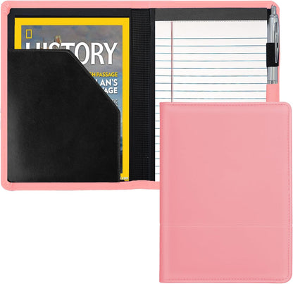 Padfolio/Portfolio Binder, Mini Padfolio Portfolio Binder 5 x 8 Legal Writing Pad, A5 Document Organizer Folder for Men Women, Black