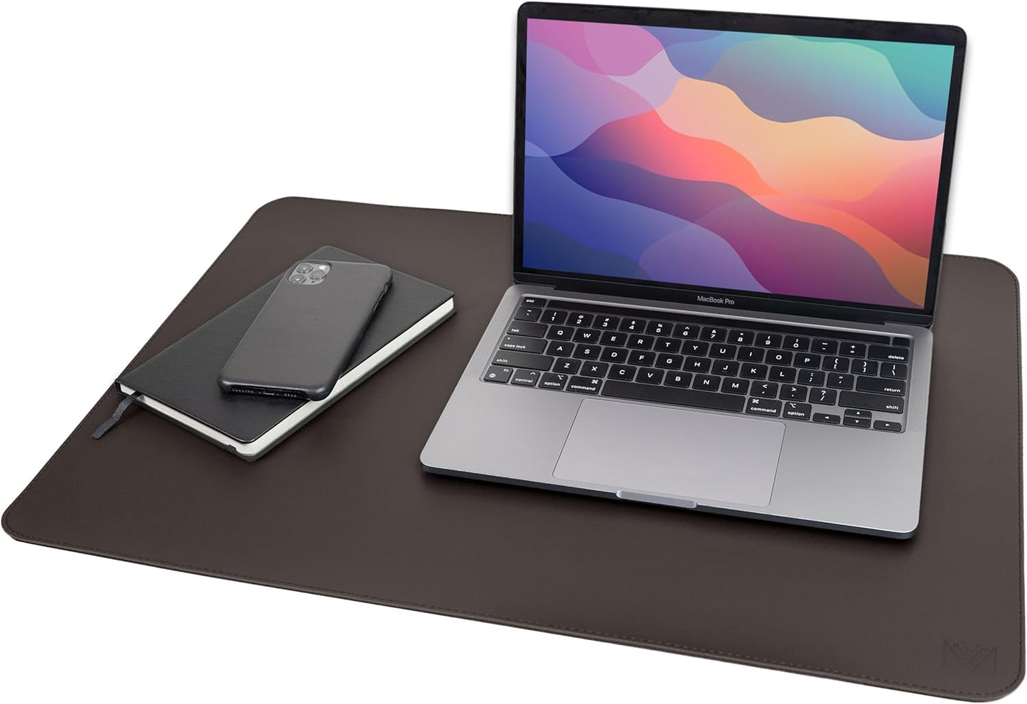 Vine Creations Leather Desk Mat 24" x 17", Desk Protector, PU Leather Desk Pad, Non Slip Small Desk Pad Mat, Desk Blotter, Desk Pads on Top of Desks, Home or Office Small Desk Mat (Black)