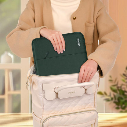 MOSISO Laptop Case 13.3 inch, 13-13.3 inch Laptop Sleeve Compatible with MacBook Air/Pro 13/Pro 14 M5 M4 M3 M2 M1, HP Dell ASUS Lenovo,Polyester Vertical Computer Sleeve Bag with Pocket, Antique Green - Colors A