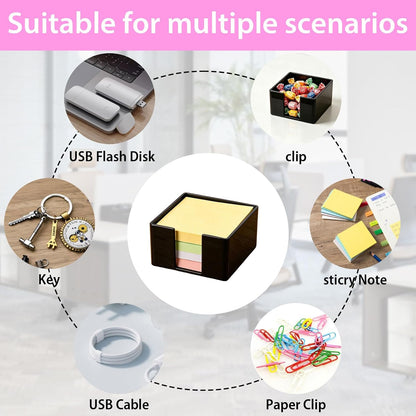3x3 Inch Black Acrylic Sticky Note Holder – Notepad Dispenser for Desk, Dorm, Home or Office, Sturdy Opaque Design Keeps Notes Neat and Accessible