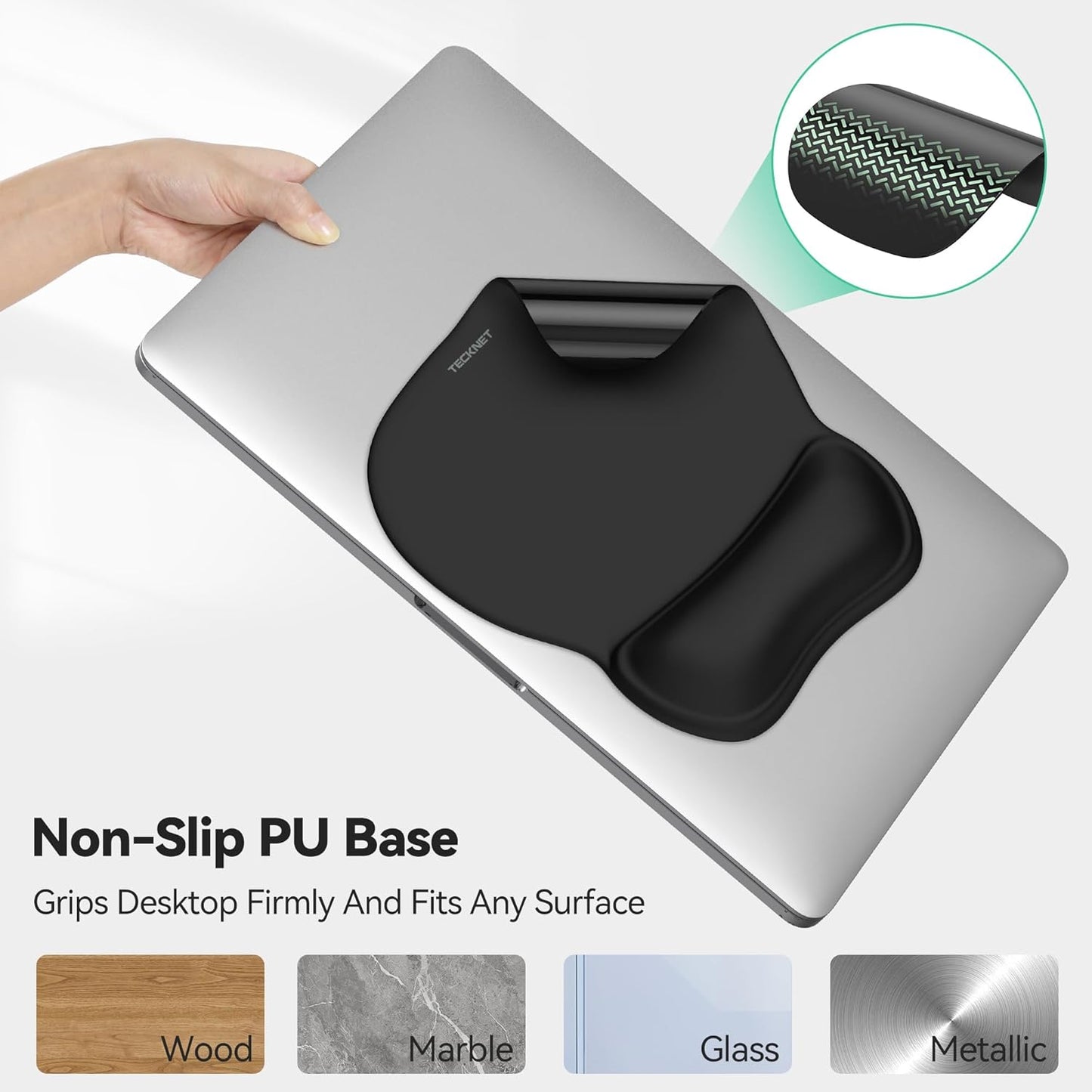TECKNET Gel Mouse Pad with Wrist Rest, Ergonomic Office Mousepad with Wrist Support - Non-Slip & Smooth Surface Comfortable Desk Accessories Mat for Office, Gaming and Study - Gradient