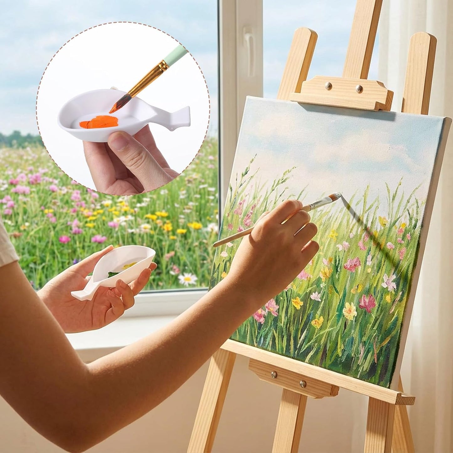 Xthrotsenk 3 PCS Paint Brush Rest Holder Paint Brush Rest Artist Accessories Watercolor Brushes Holder for Watercolor, Oil, Acrylic Brushes, Craft Enthusiasts