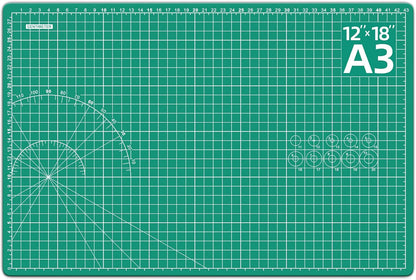 DIYSELF Cutting Mat 12in×18in, Cutting Mats for Crafts, Self Healing Cutting Mat A3, Fabric Cutting Mats Double Side for Sewing, Quilting, Craft Mat for Desktop, Matting & Mounting Materials