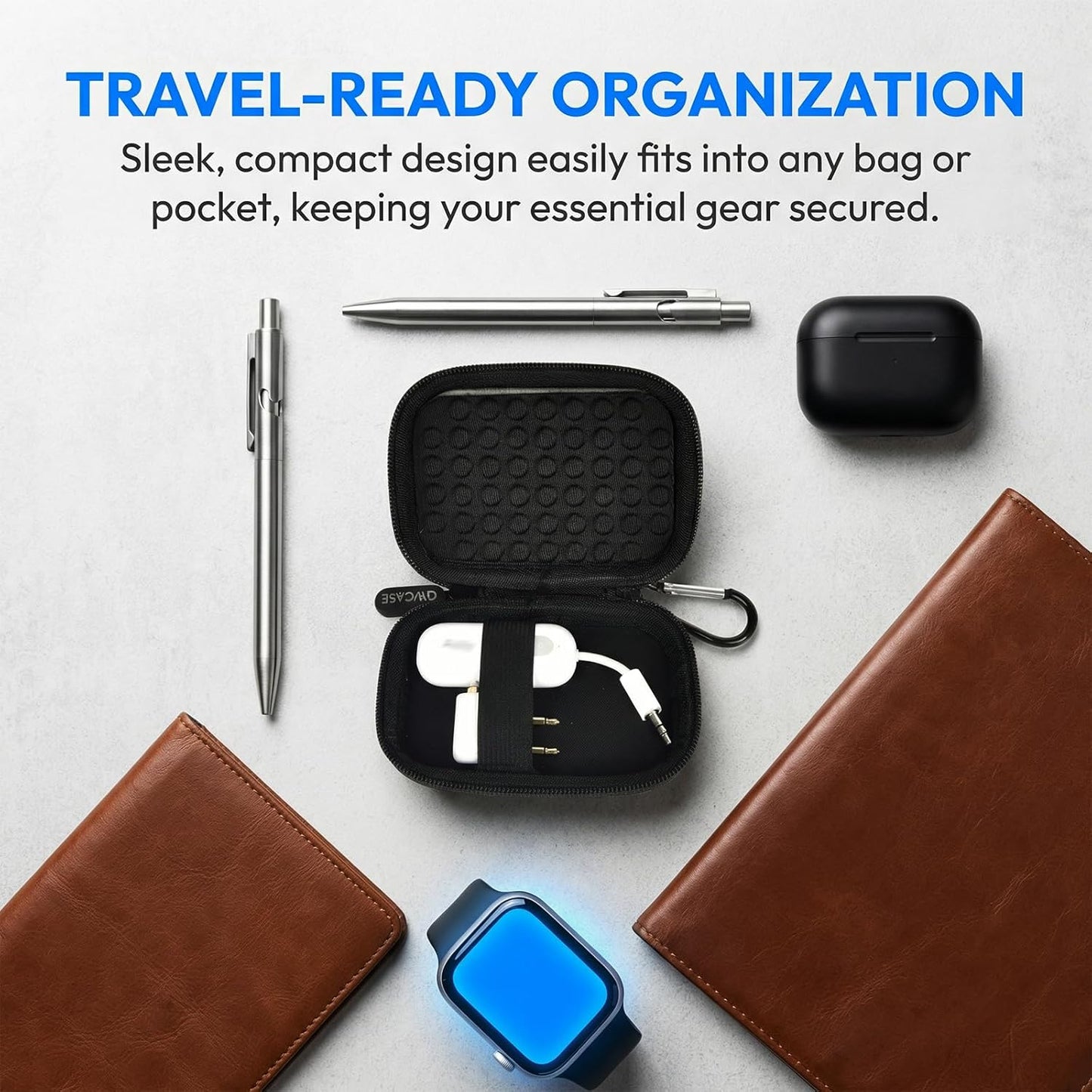 Wireless Bluetooth Adapter Case Compact Protective Storage for AirFly SE/Pro 2/Pro for Avantree Relay Premium Airplane Transmitter Receiver Travel & Home Organizer Pouch, White (Box Only)