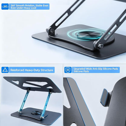 Leeboom Laptop Stand for Desk, Ergonomic Adjustable Aluminum Foldable Portable Computer Stand, Lecterns & Podiums, Fits 10-15.6" MacBook Air Pro HP Lenovo Dell Laptops & Tablets(Silver)