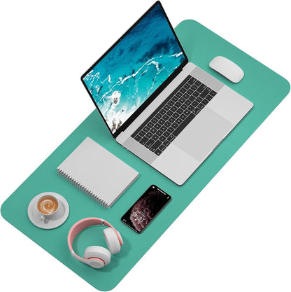 Hsurbtra Desk Pad, 23.6" x 13.8" PU Leather Desk Mat, M Extended Mouse Pad, Waterproof Desktop Blotter Protector, Non-Slip Ultra Thin Small Laptop Keyboard Writing Mat for Office Home, Pink
