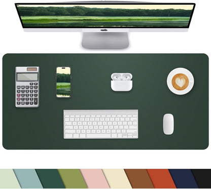 Leather Desk Pad Protector, Office Desk Mat, Large Mouse Pad, Non-Slip PU Leather Desk Blotter, Laptop Desk Pad Desk Accessories for Office and Home (Black, 40" x 17")