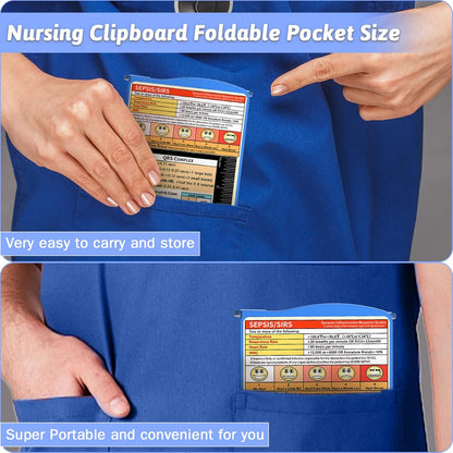 Clipboard Foldable Without Edition Cheat Sheets Aluminum 3 Layers Foldable Clipboards Pocket Size Profile Clip Clipboards Notepad for Students, Nurses,Contractor Trucker Driver