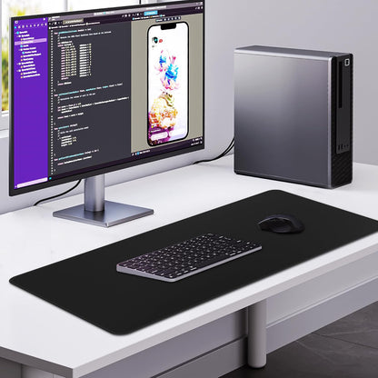 HGWALP Black Topographic Large Gaming Mouse Pad Extended XXL(900 * 400 * 3MM) Mouse Mat Long Desk Pad with Stitched Edges for Keyboard Home Office Gaming Work Big Desk Mat