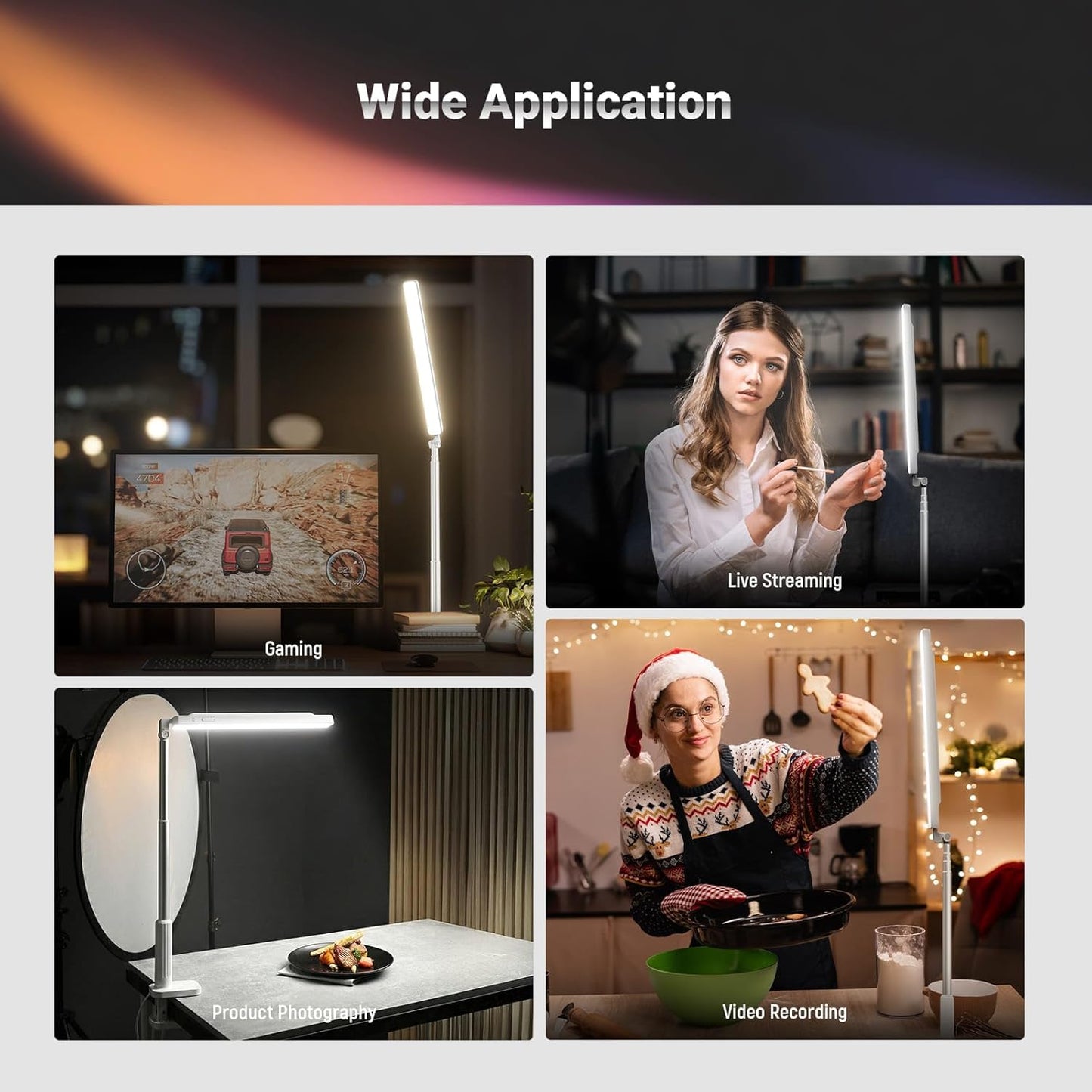 NEEWER Entry Level Version 32" LED Light with Clamp for Desk Home Office Dorm Designer Drafting, 20W Dual Computer Monitor Architect Lamp Bar, Flexible Overhead 2200lux/Remote/5 Modes CRI80+, N21