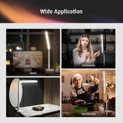 NEEWER Entry Level Version 32" LED Light with Clamp for Desk Home Office Dorm Designer Drafting, 20W Dual Computer Monitor Architect Lamp Bar, Flexible Overhead 2200lux/Remote/5 Modes CRI80+, N21