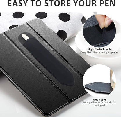 4 PCS Universal Self - Adhesive Elastic Stylus Holder Compatible with Apple Pencil 1st & 2nd Gen,Tablet Pen Cover in Black,Pink,Gray & Blue for iPad and Stylus Accessories