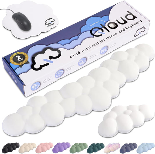 Purple Cloud Keyboard Wrist Rest – Create-ables Qloud Purple Wrist Rest for Computer Keyboard and Mouse, Ergonomic Memory Foam Wrist Pad with Non-Slip Base, Includes Cloud Mouse Pad