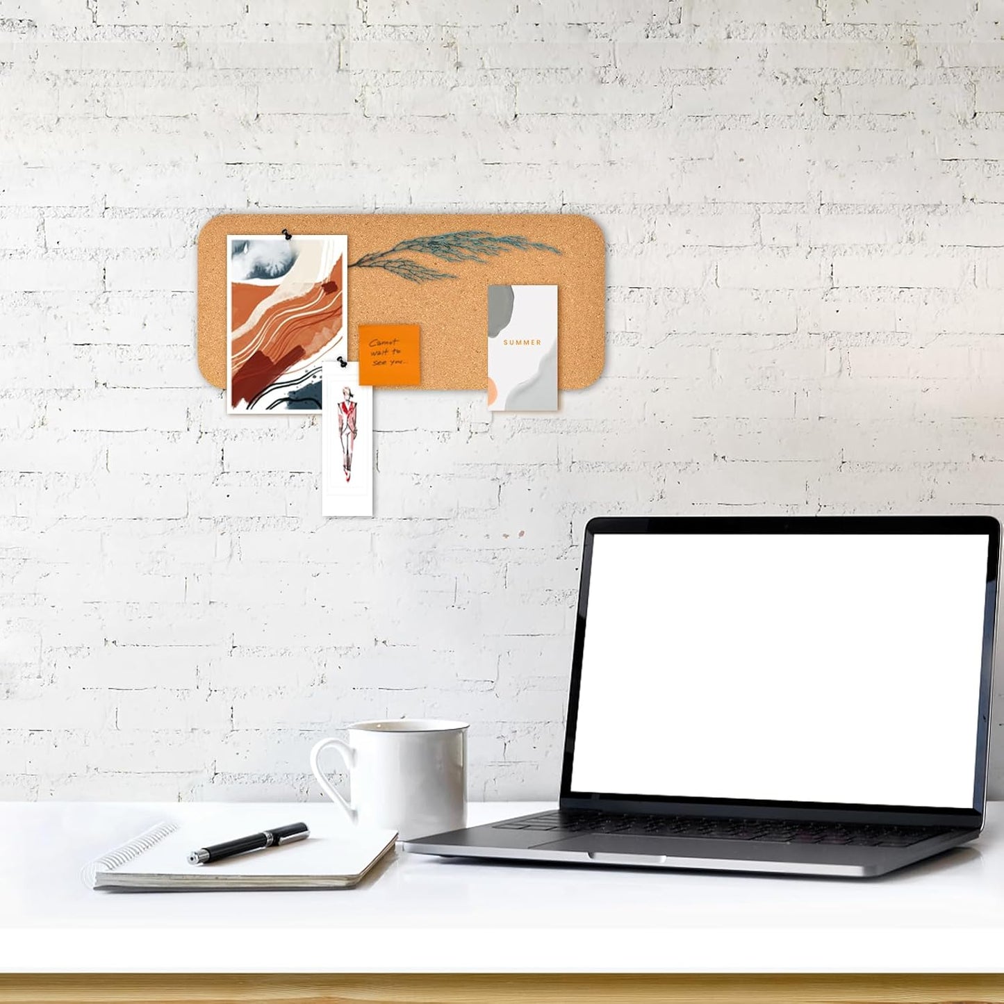 1 PC 12.5"*5.5" Self-Adhesive Cork Board, 1/2"(12mm) Thick Cork Boards for Walls, 1 Pack 12.5"*5.5" Bulletin Board, Cork Board Tiles for Office, Home, School (1PC)