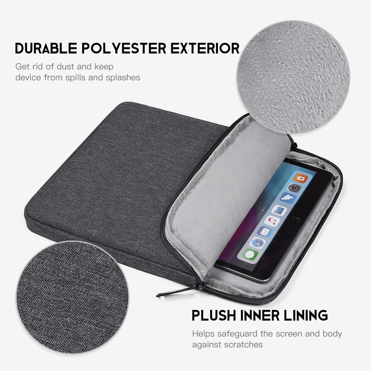 9-11 inch Tablet Sleeve Case for Fire Max 11 Tablet/Kindle Fire HD 10 Plus 10.1", iPad Pro M5 M4 /A16 11-in, iPad Air M2 M3 M4, 10.2 10.5 10.9 iPad Air, Galaxy Tab A9+ Plus, Fit Magic Keyboard -Purple