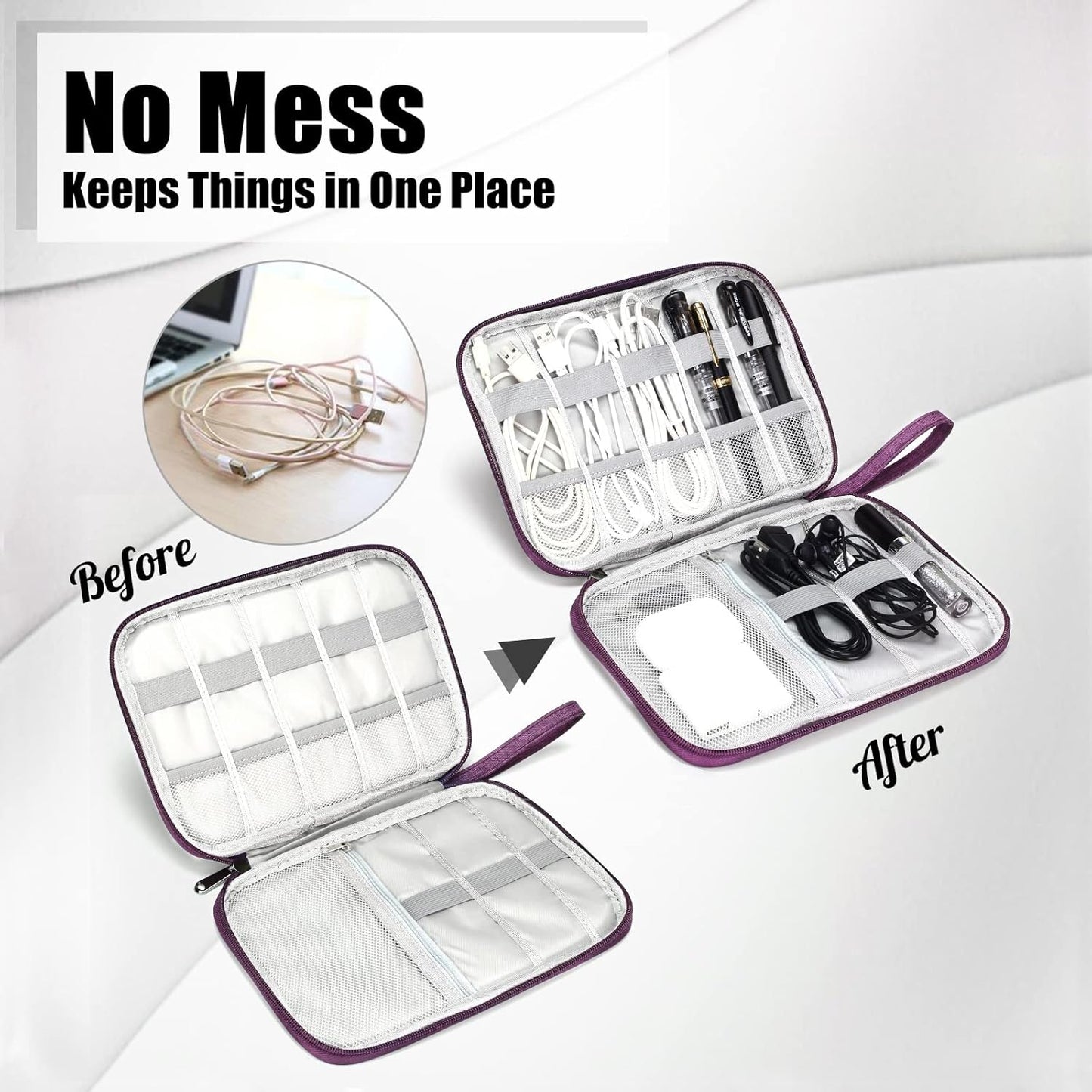 CILLA Electronics Organizer Travel, Travel Cord Organizer Case, Compact Electronics Accessories Bag for Cable, Cord, Charger, Phone