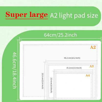 Phylosal Rechargeable A3 LED Light Pad for Diamond Painting, Ultra-Thin Magnetic Tracing Light Box for Drawing, Diamond Art Light Board with Side Button, Super Bright Light Table for Sketching (White)