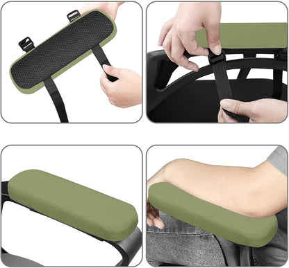 MOSISO Chair Armrest Pads (2 Pack), Memory Foam Home/Office Chair Arm Rest Covers Comfy Computer Gaming Elbow Cushion Removable Washable Elbow Support Forearm Pressure Relief, Black
