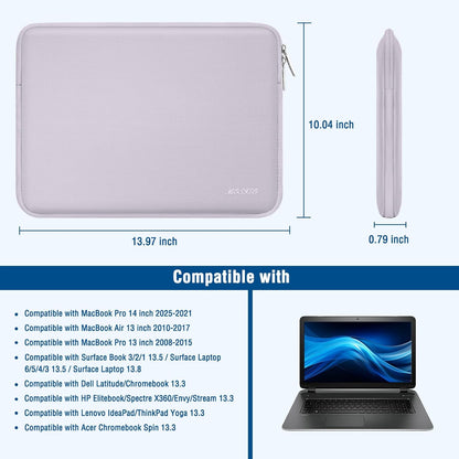 MOSISO Laptop Case 13.3 inch, 13-13.3 inch Laptop Sleeve Bag Compatible with MacBook Air/Pro 13/Pro 14 M5 M4 M3 M2 M1, HP Dell ASUS Lenovo, Neoprene Computer Sleeve Bag with Small Case, Baby Pink - Colors B