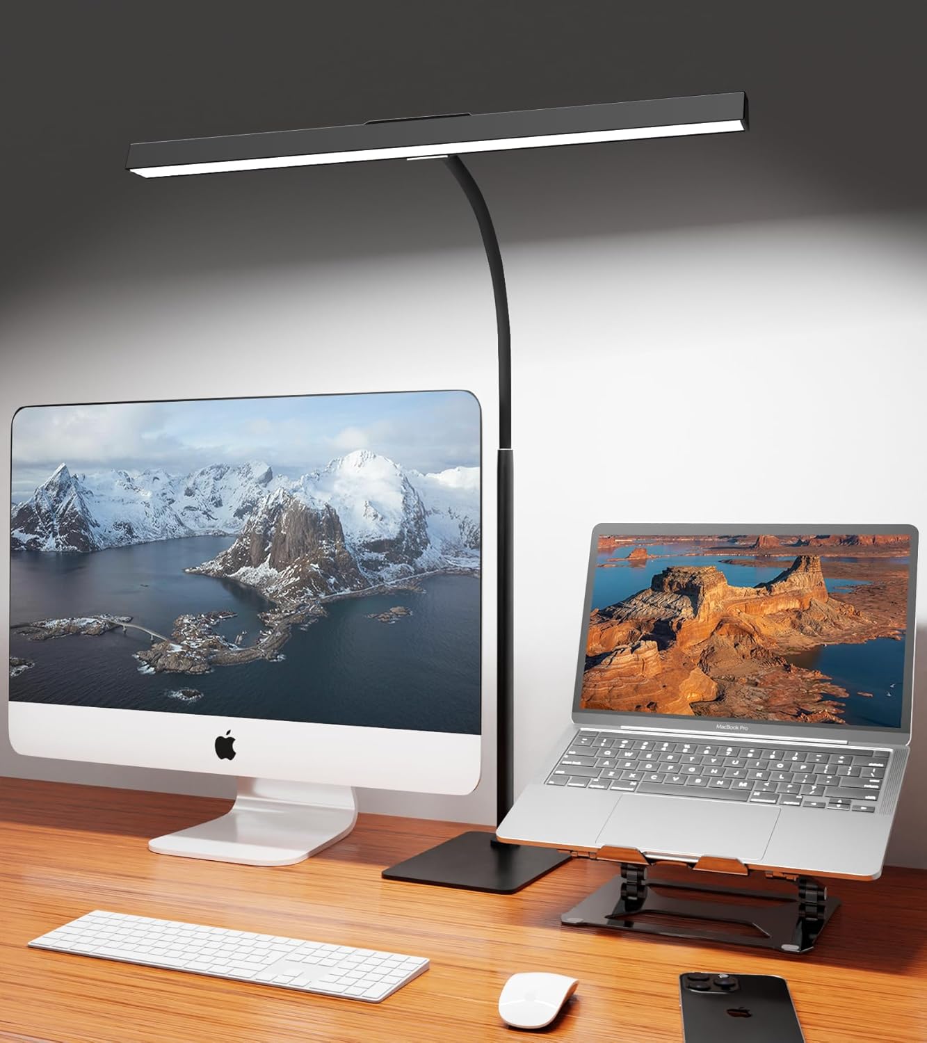 Desk Lamp with Clamp, Eye Caring LED Desk Lamp for Home Office with Gooseneck, Clip on Light with 3 Color Modes for Working, Reading, Drawing