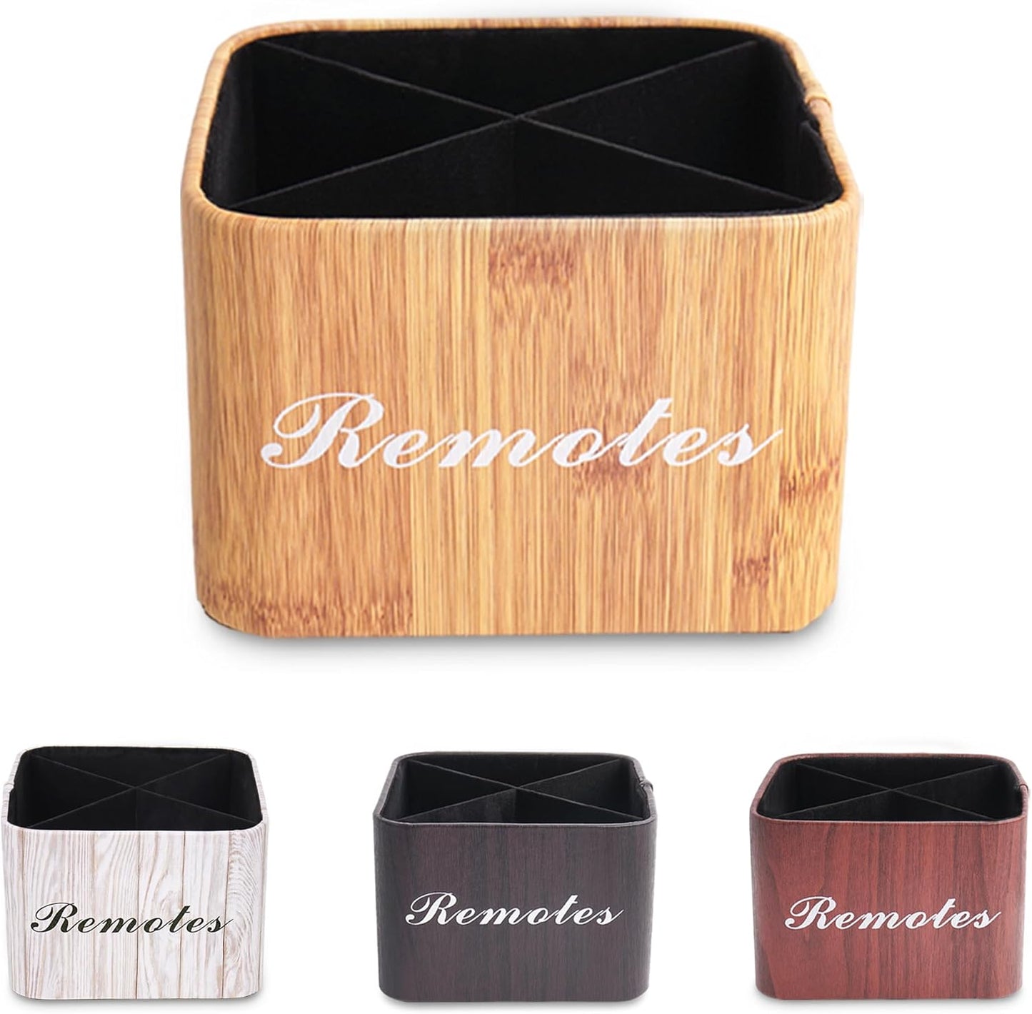 Round Leather Art Supply Organizer,Remote Control Holder,360 Degree Rotating,Multi-Functional Pencil Holder,4 Compartments Desktop Stationary Organizer(1-Fractal Flower) | Round - Colors A