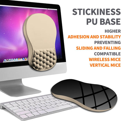 Ergonomic Joint Wrist Support Mouse Pad with Memory Foam Cushion Massage Bump, Carpal Tunnel Pain Relief Mousepad Slope Design for Wrist Rest, 11.8x7.9 in, Black