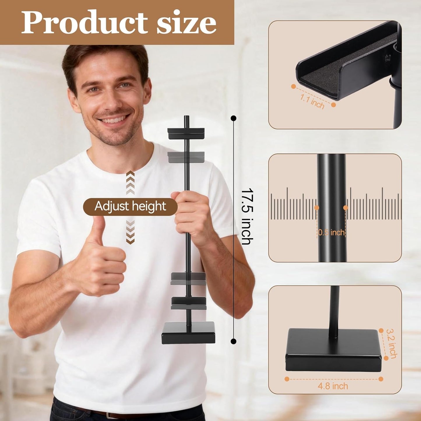1pcs Adjustable Tabletop Easel Stand for Picture Frames, Picture Easels for Display, Gold Easel, Picture Frame Stand, Adjustable Art Easel.(18inch,Black)