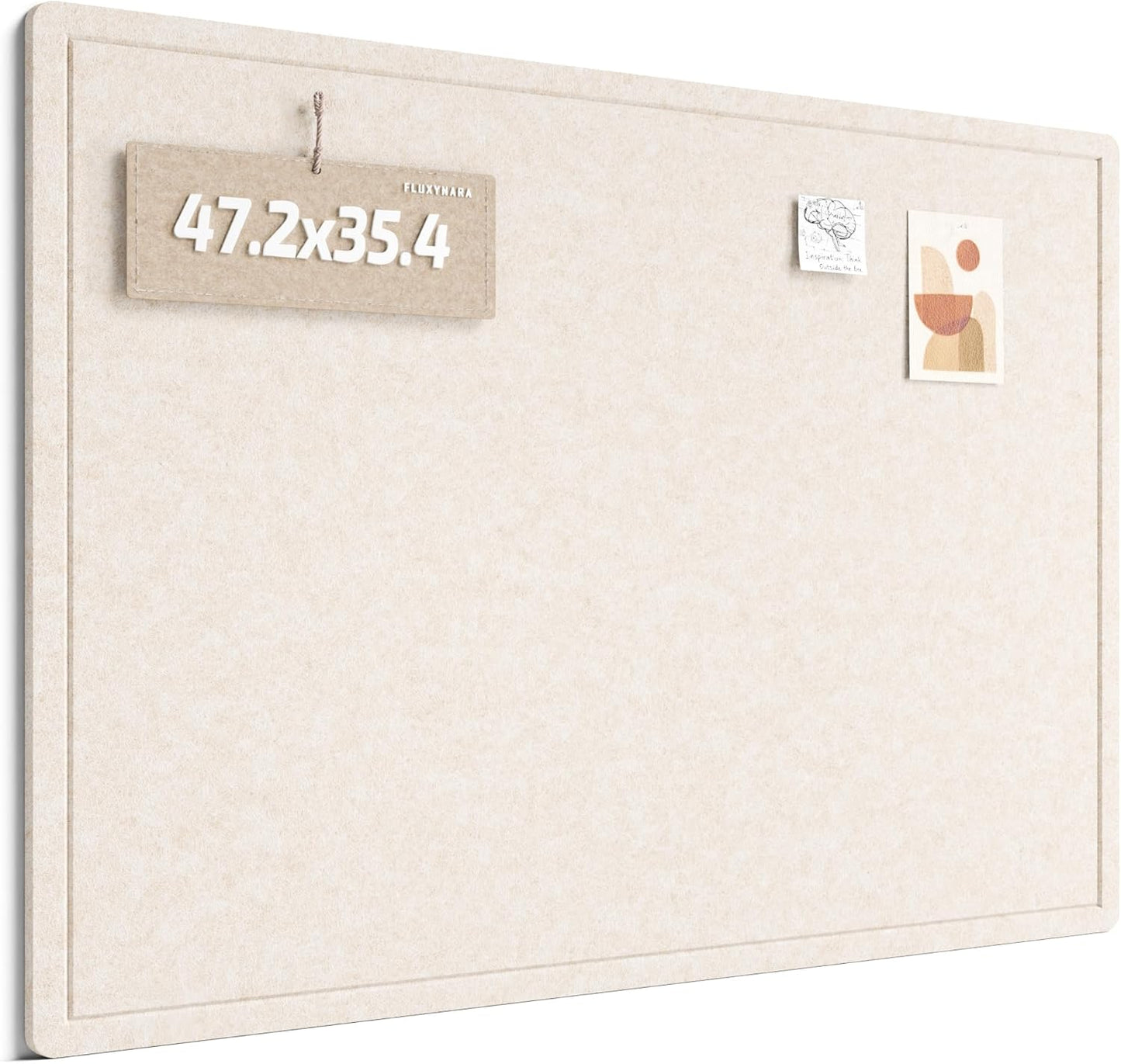 Fluxynara Bulletin Board, 23.6" x 17.5" Cork Board Alternative with 12 Safe Removable Adhesive Tabs, Foldable Felt Pin Board for Home Office, Classroom, Bedroom,Entryway for Walls—Sage