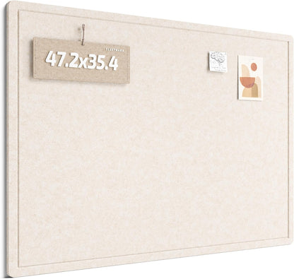 Fluxynara Bulletin Board, 23.6" x 17.5" Cork Board Alternative with 12 Safe Removable Adhesive Tabs, Foldable Felt Pin Board for Home Office, Classroom, Bedroom,Entryway for Walls—Sage