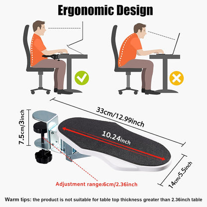 Computer Arm Rest for Desk, 180° Adjustable Rotating Desk Extender Tray, 90° Foldable Elbow Arm Support, Ergonomic Desk Arm Wrist Rest Shelf for Home and Office