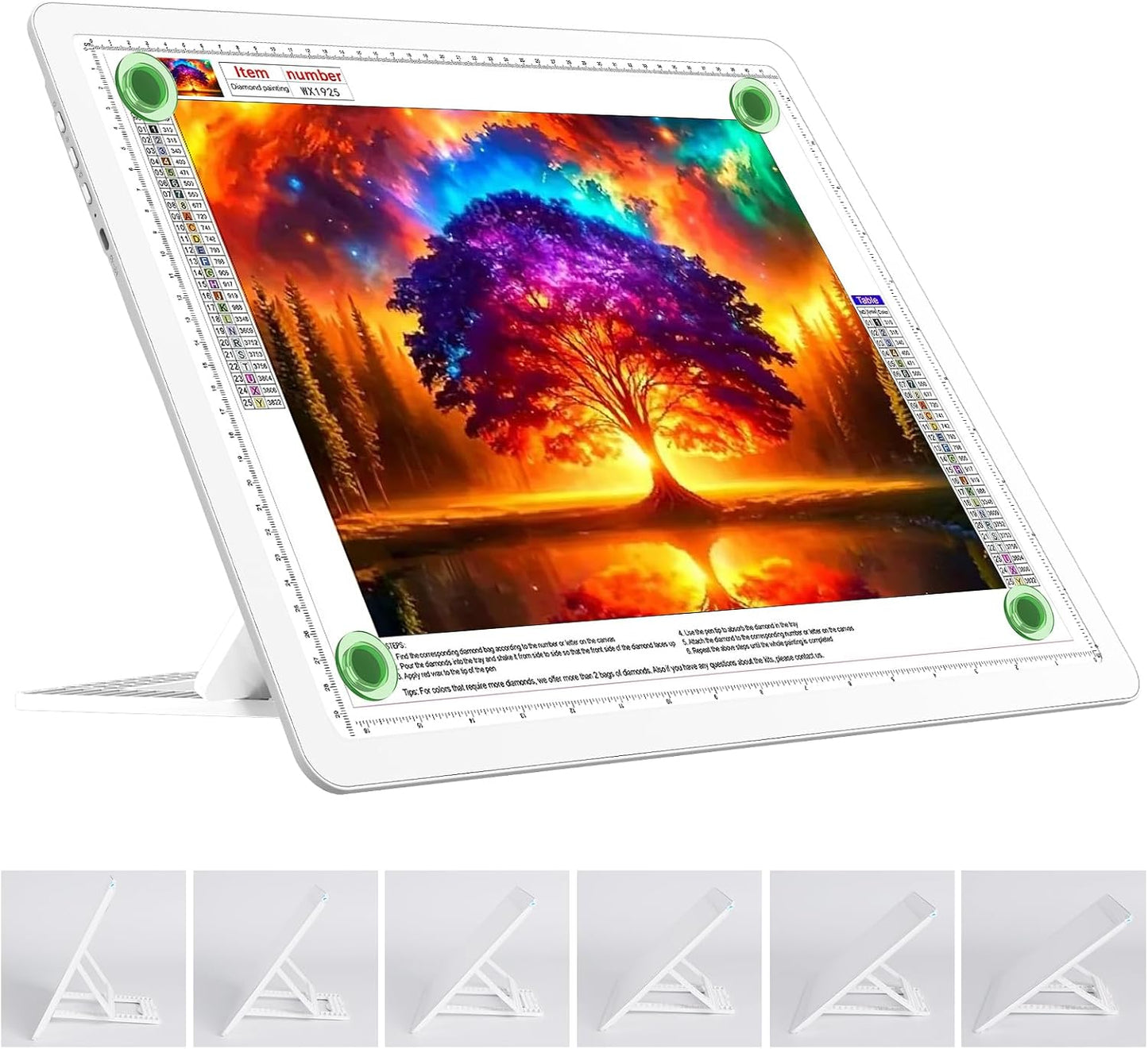 TOHETO Rechargeable A4 Light Board with Stand, Super Bright Magnetic Light Pad with Side Buttons, Wireless Light Box for Tracing and Drawing, Cordless LED Light Table for Diamond Painting, Sketching
