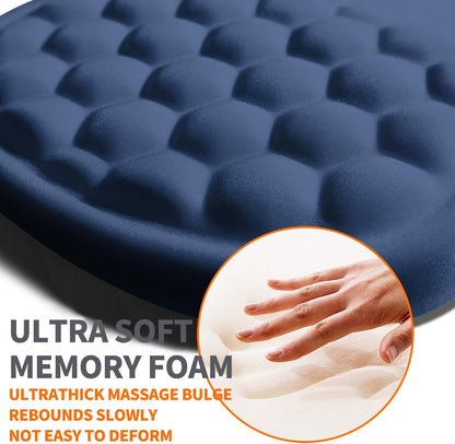 Ergonomic Joint Wrist Support Mouse Pad with Memory Foam Cushion Massage Bump, Carpal Tunnel Pain Relief Mousepad Slope Design for Wrist Rest, 11.8x7.9 in, Black