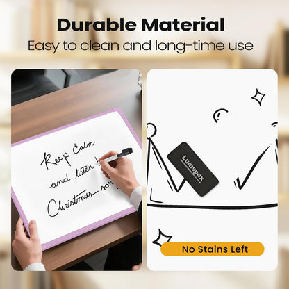 Small Dry Erase Board for Wall, 16" x 12" Double-Sided Hanging Whiteboard, Magnetic White Board with 4 Markers, 4 Magnets and 3 Mini Sticky Notes, Portable Whiteboard for Kids, School, Home, Office