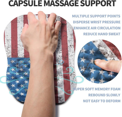 Ergonomic Raised Mouse Pad Wrist Support with Bilateral Slope Memory Foam Mousepad for Wrist Rest and Carpal Tunnel Pain Relief 11.8x7.9〃 Black