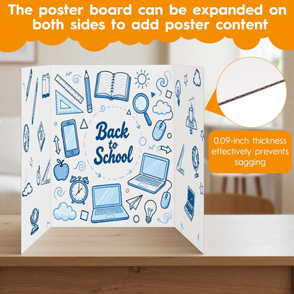2 Pack Display Boards for Presentations, 25.8" X 16.9" Cardboard Poster Board with Smooth Finish & Fibrous texture Interior, Foldable for School Projects, Science Fairs, Event Displays, and Business