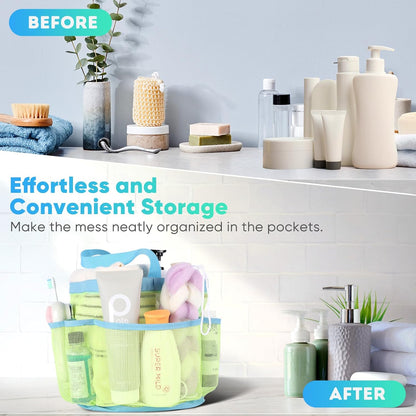 EUDELE Mesh Shower Caddy Portable for College Dorm Room Essentials, Shower Caddy Dorm with 8-Pocket Large Capacity for Beach, Swimming, Gym, Travel essentials