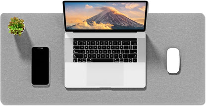 Auhoahsil Felt Desk Mat, Minimalist Large Mouse Pad XXL 35.5 x 15.7 in, Desk Matt for Desktop, Keyboard, Laptop, Computer, Office, Work from Home, Gaming, White