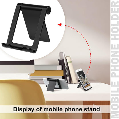 Fabbay 40 Pcs Foldable Cell Phone Stand Desk Multi Angle Tablet Stand Universal Cellphone Holder Portable Smartphone Dock Compatible with Most Mobile Phone and Tablet for Travel (Black)