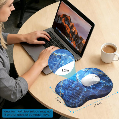 MROCO Ergonomic Mouse Pad with Wrist Support, Memory Foam Wrist Rest Mouse Pad, Non-Slip Base, Smooth Surface for Office & Home, Black
