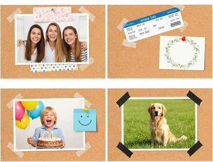 5 Packs Cork Board Tiles, Cork Bulletin Board Tiles for Walls Self-Adhesive Corkboards 12x8.3 Inches Bulletin Boards Squares for Home Office School Decor 1mm/0.04 Inches Thickness